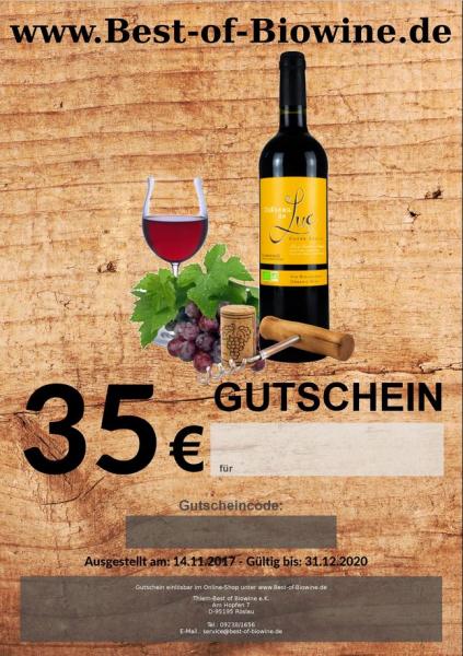 Geschenkgutschein Biowein